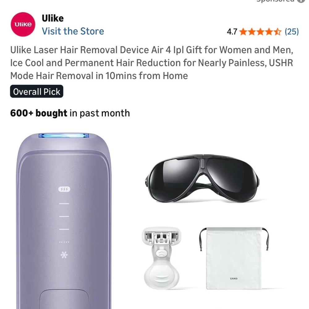 Ulike Purple Laser Hair Removal Device